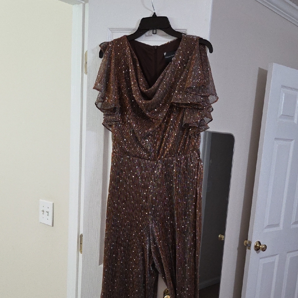 Maison Tara Glittering Brown Gown